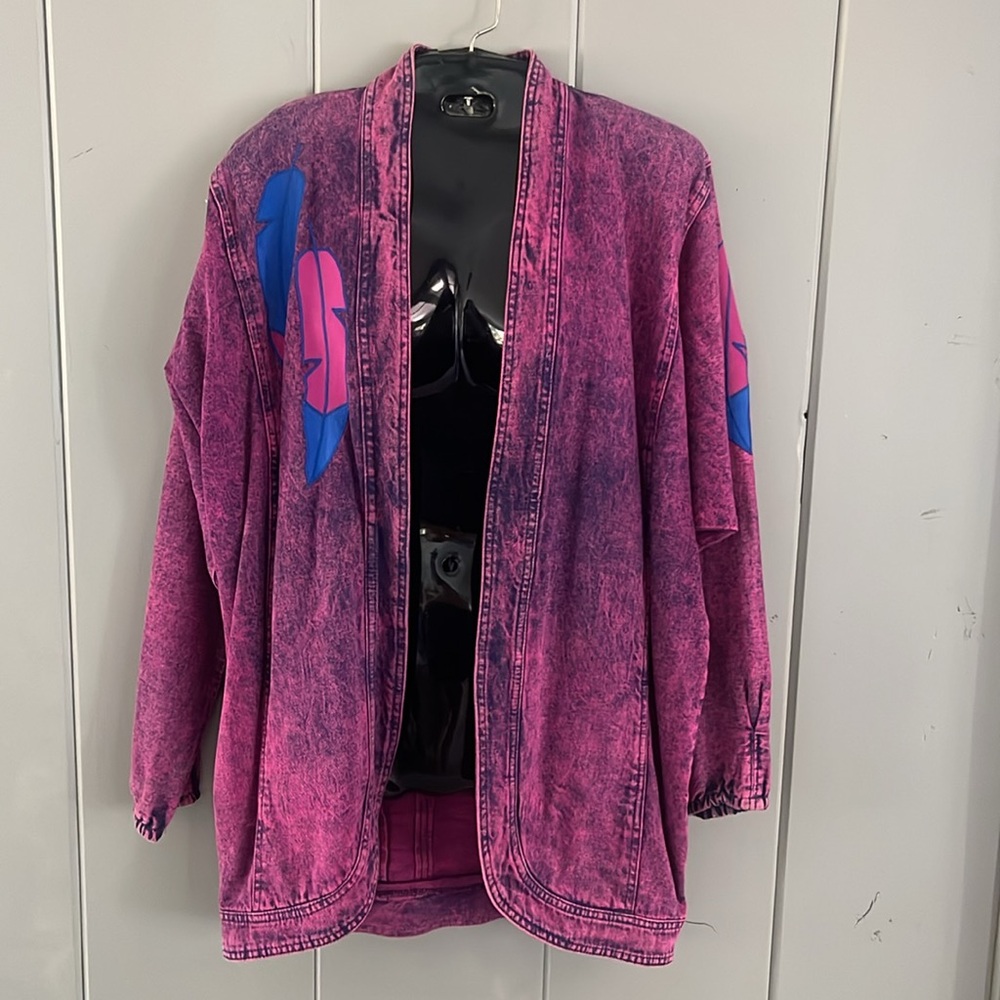 Vtg Teresa Corn Denim Jacket Dream Catcher Southwest Western Boho Festival Artsy
